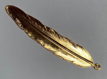 Schmuckteil / Anhänger Feder gold mit Oese